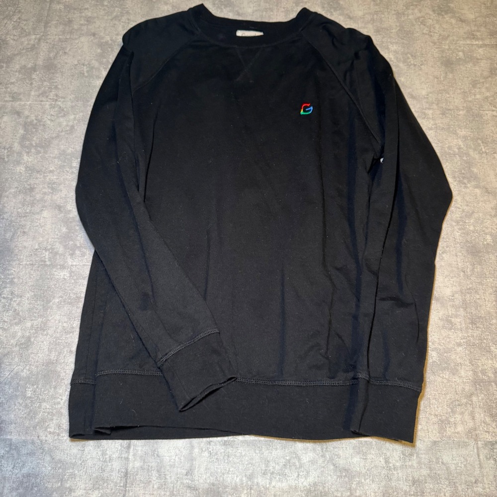 Google Official Merchandise Store Black Crewneck Sweatshirt Embroidered Logo L